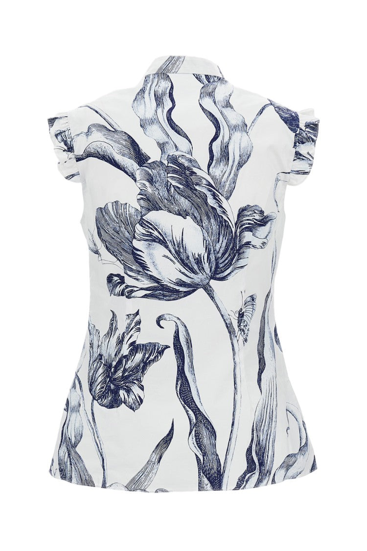 Erdem Light Cotton Poplin Floral Print Top
