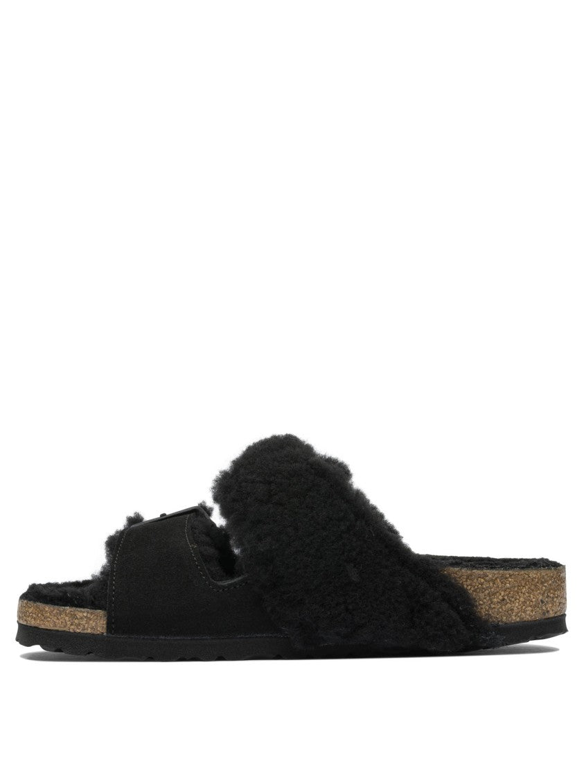 Birkenstock Shearling Suede Sandals