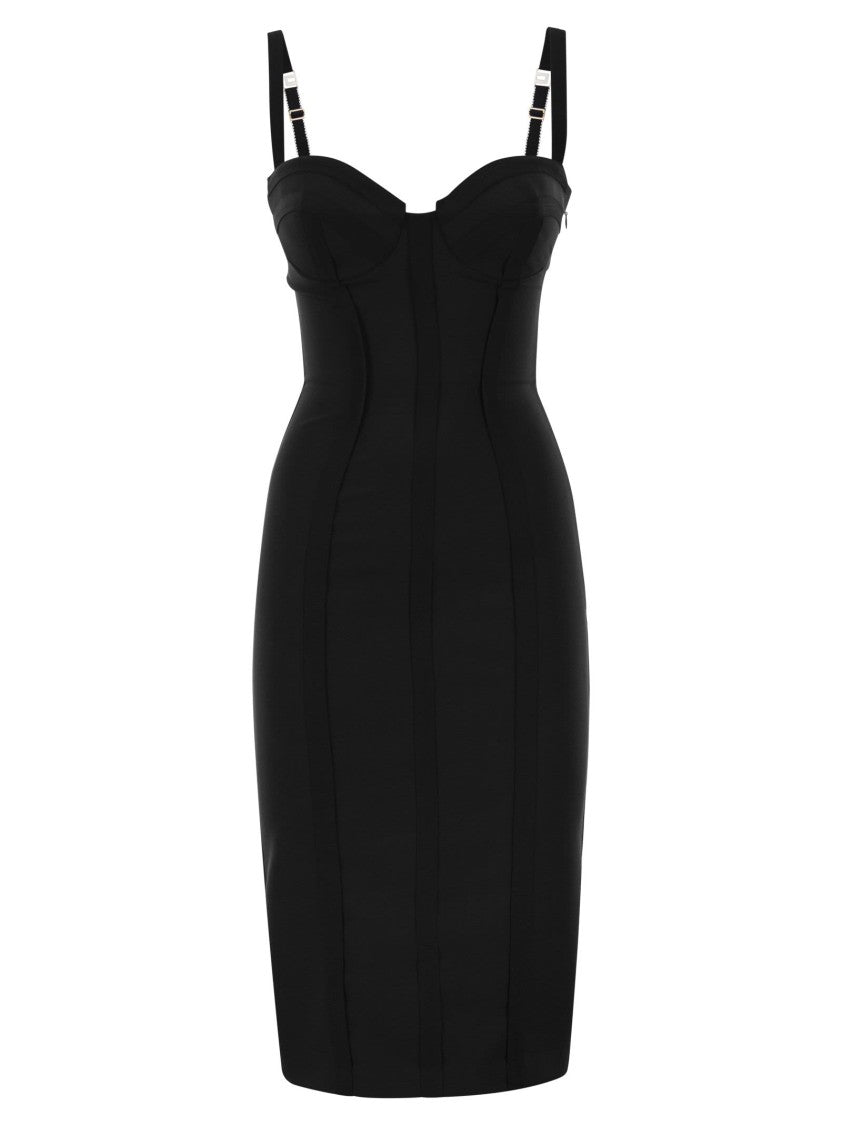 Elisabetta Franchi Lightweight Crêpe Dress With Raw-Cut Fabric