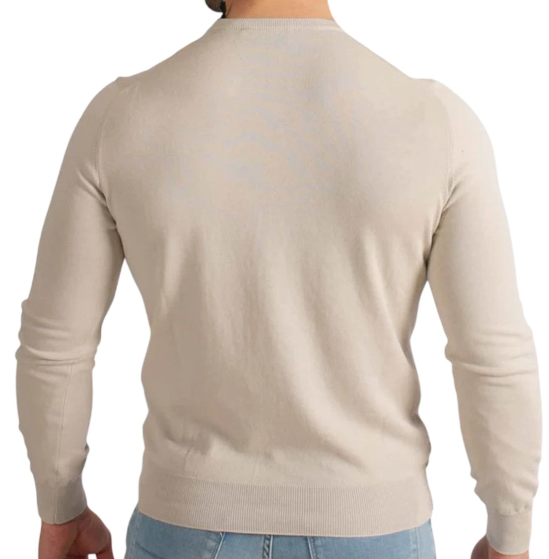 Paolo Fiorillo Capri Slim Fit Crew Neck Sweater With Ribbed Details