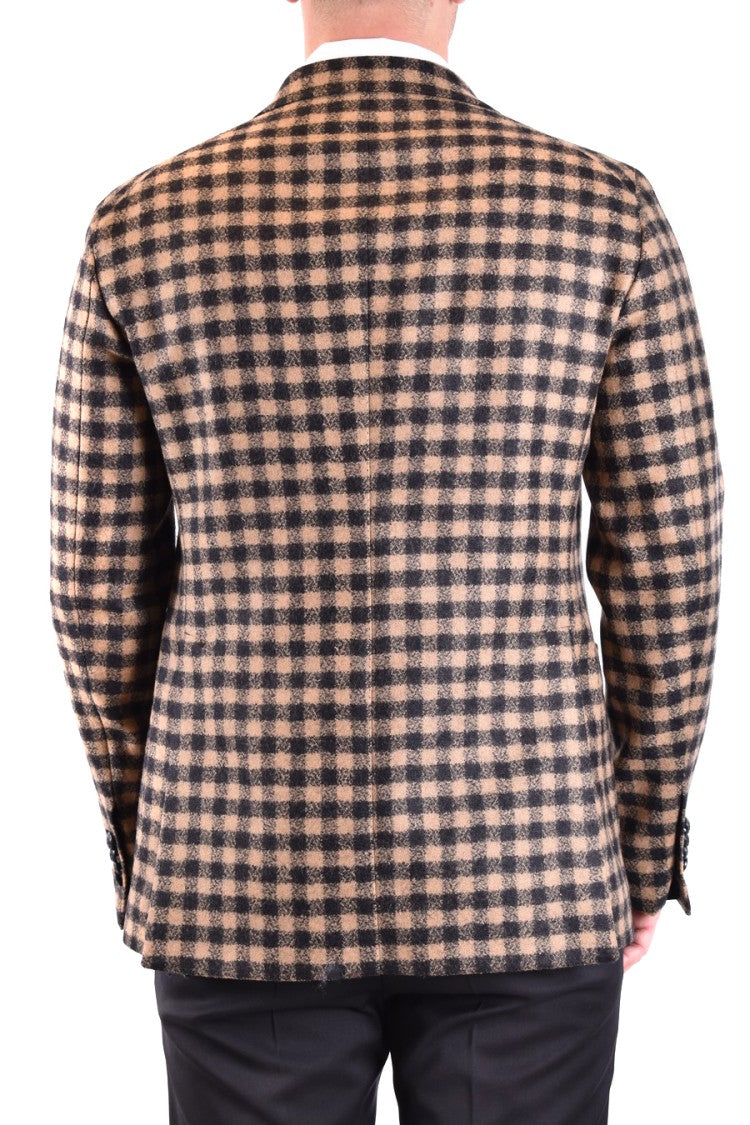 Tagliatore Classic Checkered Blazer Notched Lapel Tailored