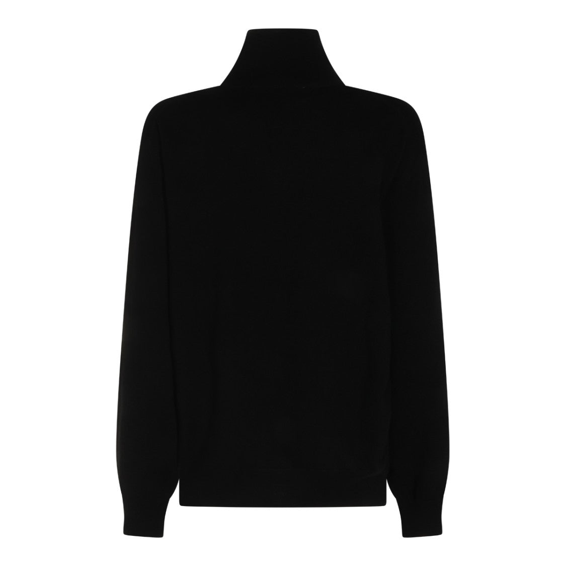 Malo Black High Collar Cashmere Knit Sweater