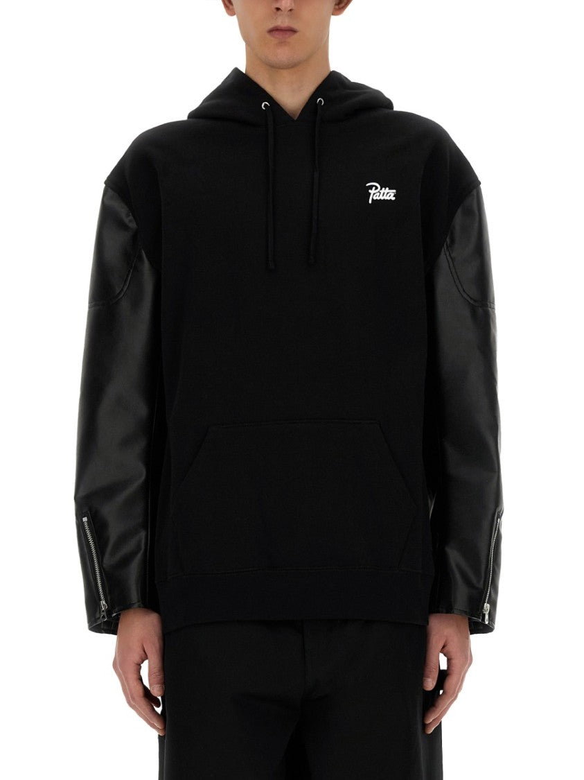 Junya Watanabe Hooded Black Flap Sweatshirt