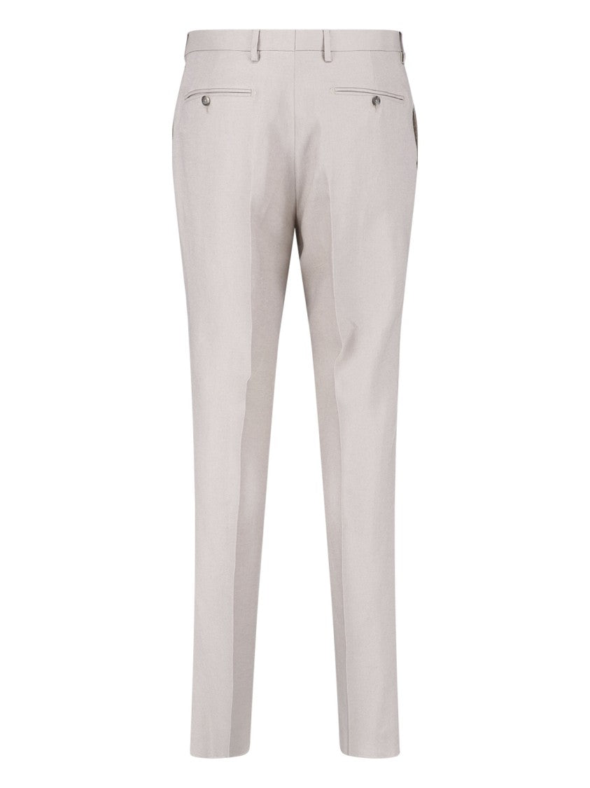 Tagliatore Gray Double-Breasted Linen Suit