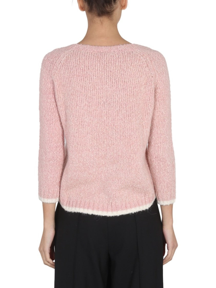 Aspesi Alpaca Blend Sweater With Contrasting Trim