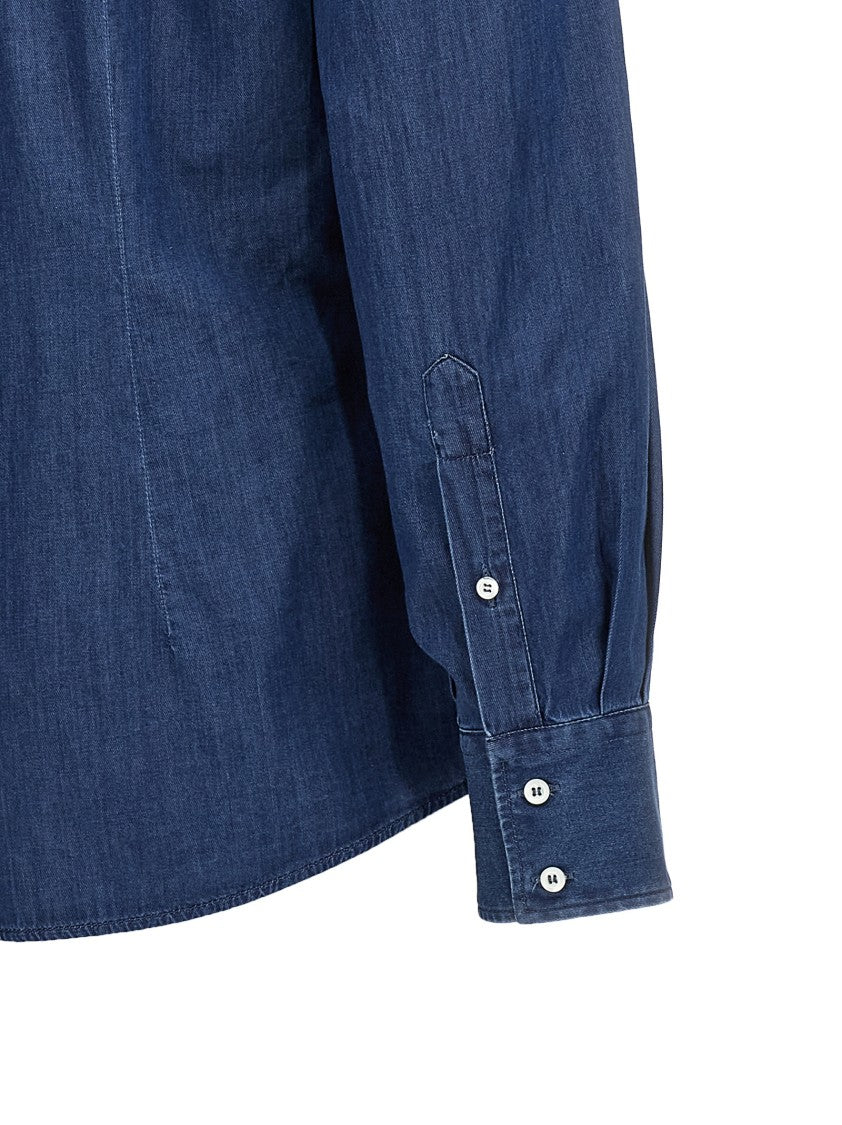 Brunello Cucinelli Tailored Blue Chambray Shirt