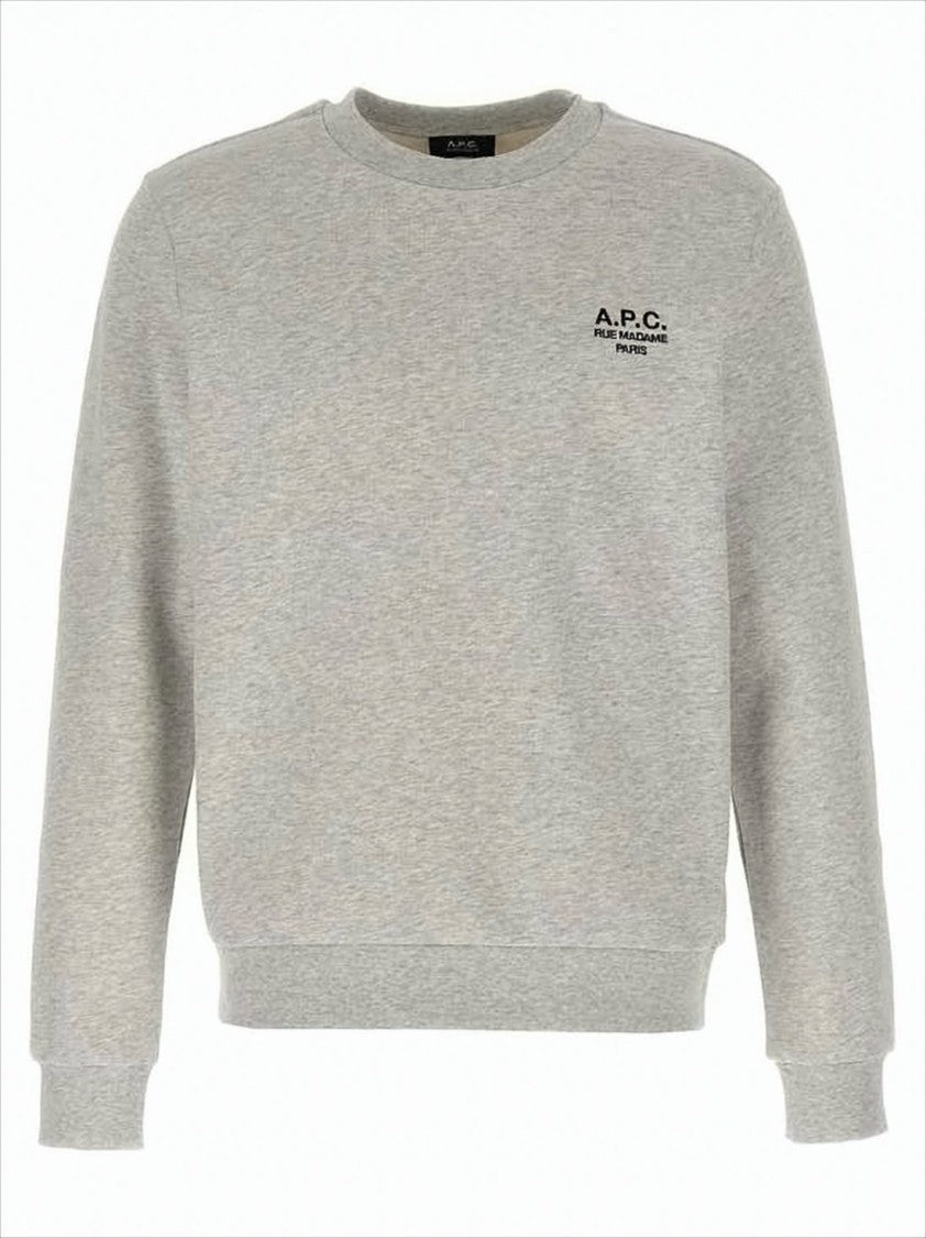 A.P.C. Grey Long-Sleeve T-Shirt With Subtle Logo