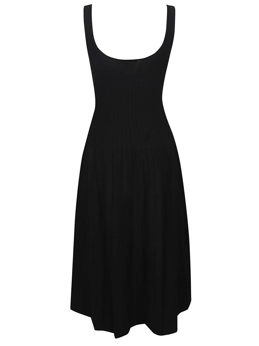 Staud Ellison A Line Square Neck Viscose Midi Dress