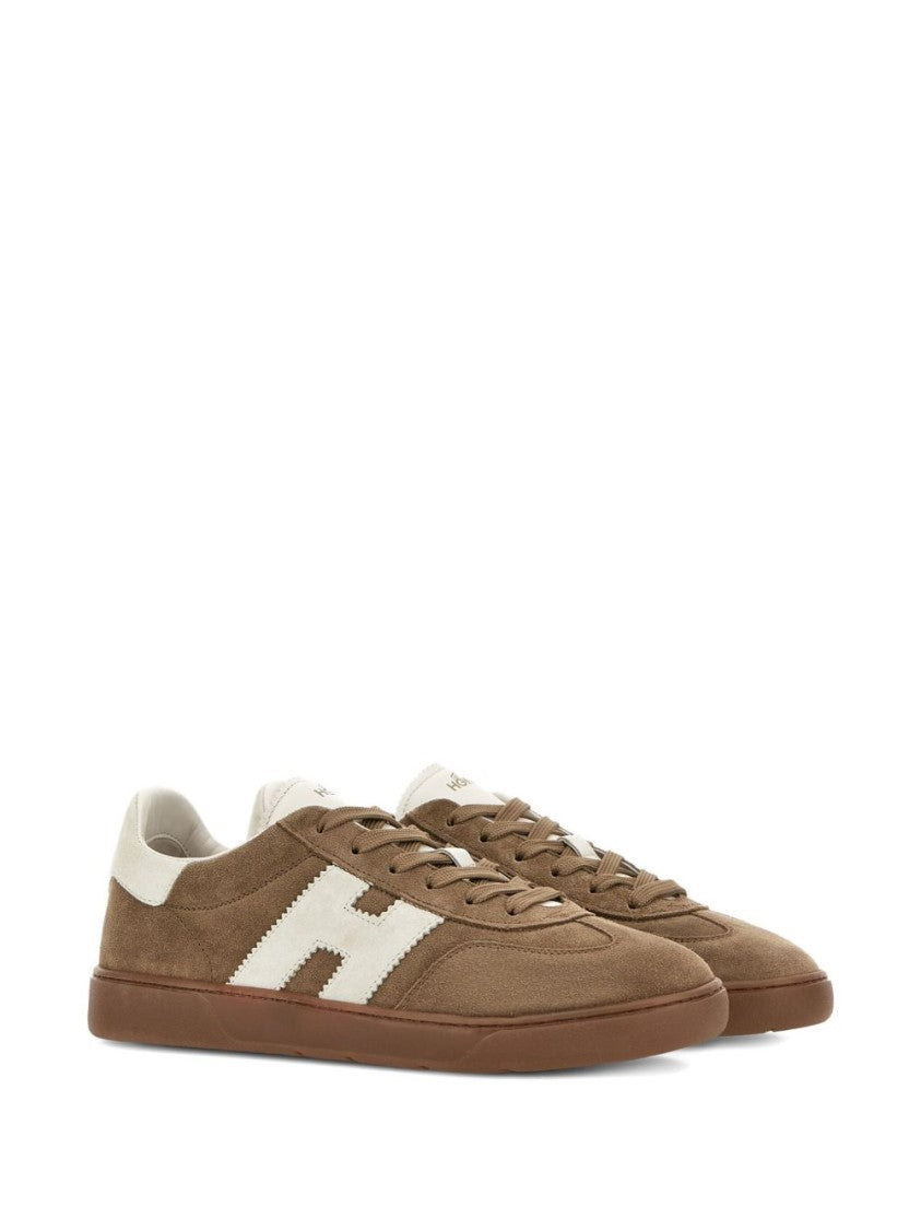 Hogan Earth Brown Suede Lace-Up Sneakers