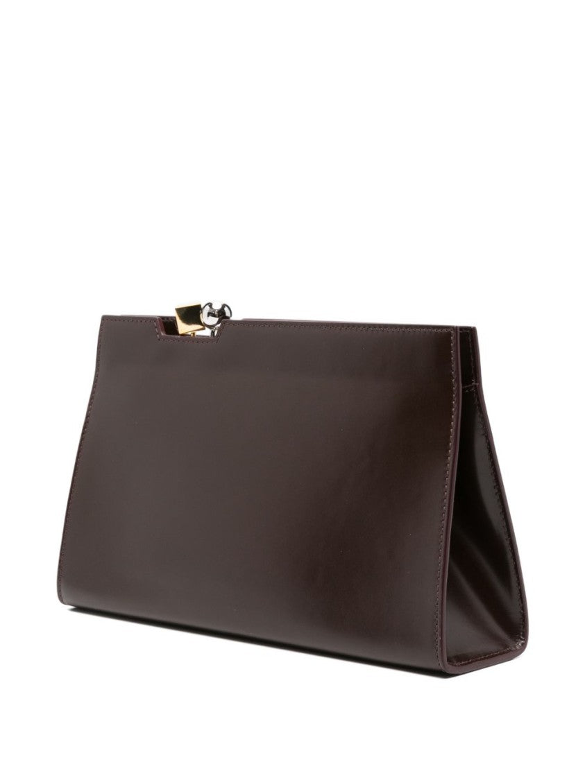 Jacquemus Red Sleek Metallic Clasp Clutch Bag