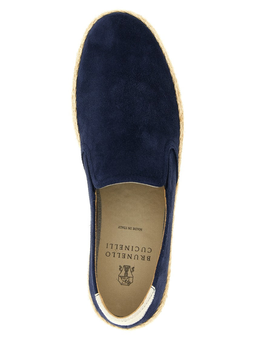 Brunello Cucinelli Soft Suede Espadrilles With Contrasting Heel