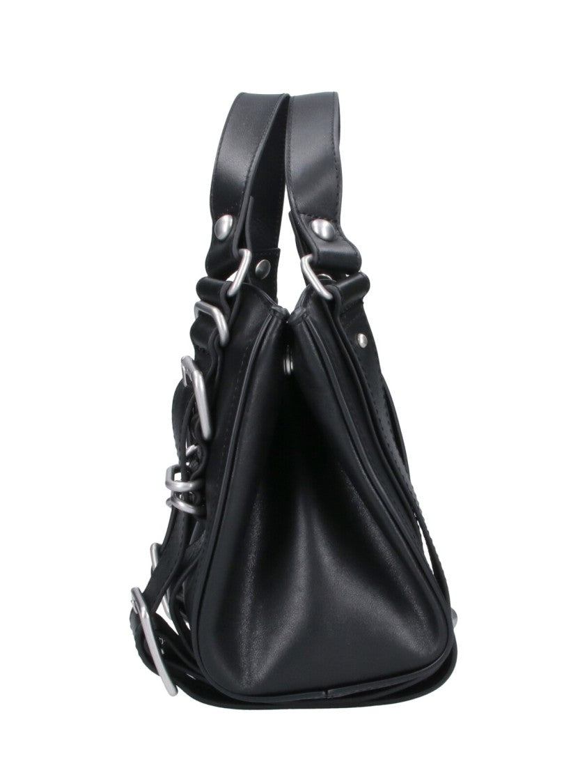 Diesel Small Black Leather Handbag With Top Handle