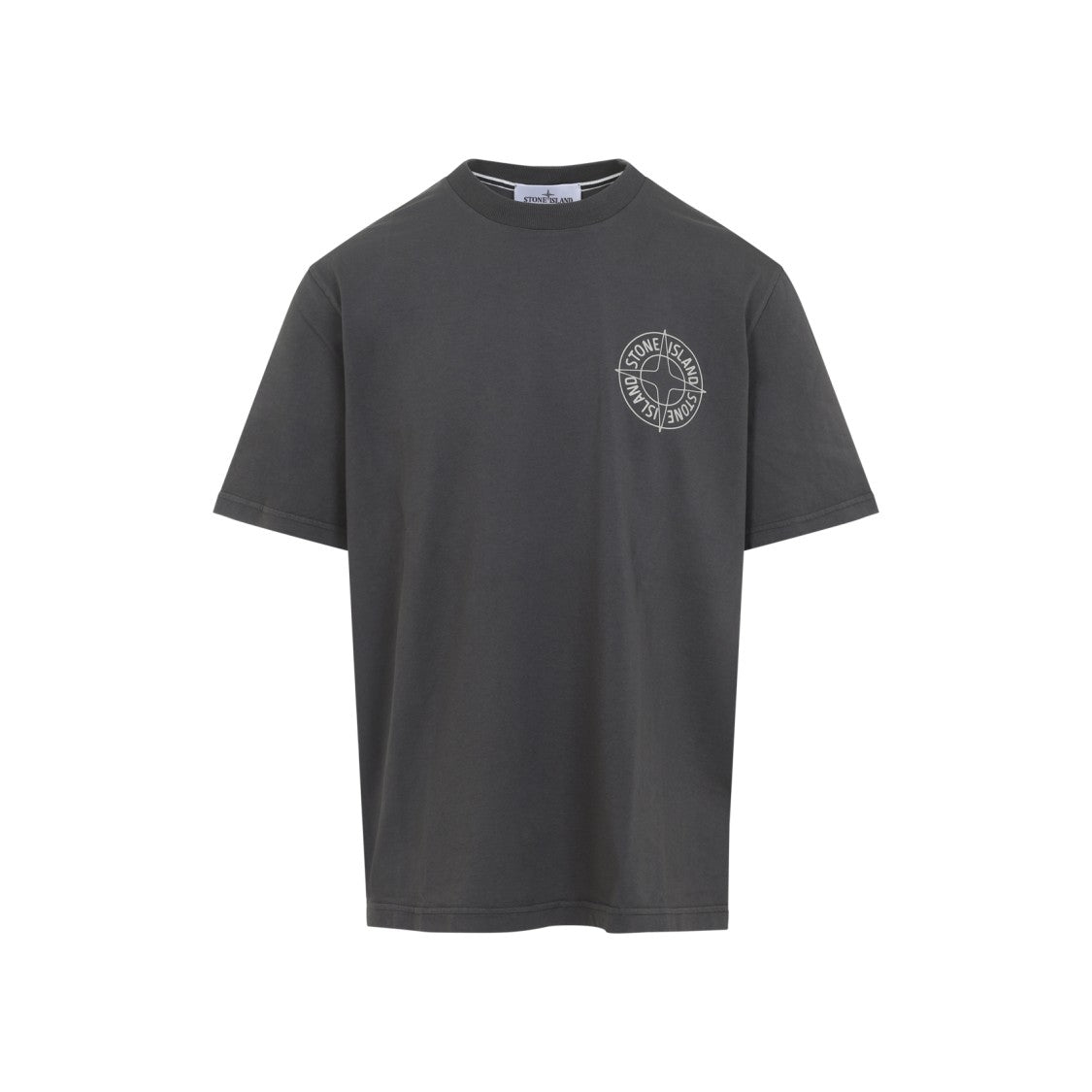 Stone Island Charcoal Grey Cotton Short Sleeves T-Shirt