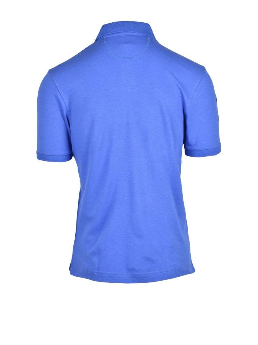 La Martina Blue Cotton-Blend Stretch Polo Shirt