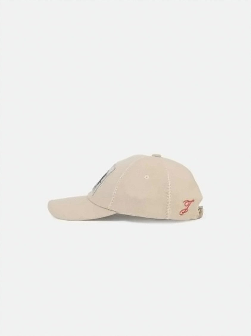 Jacquemus Linen Baseball Cap With Vintage Patch