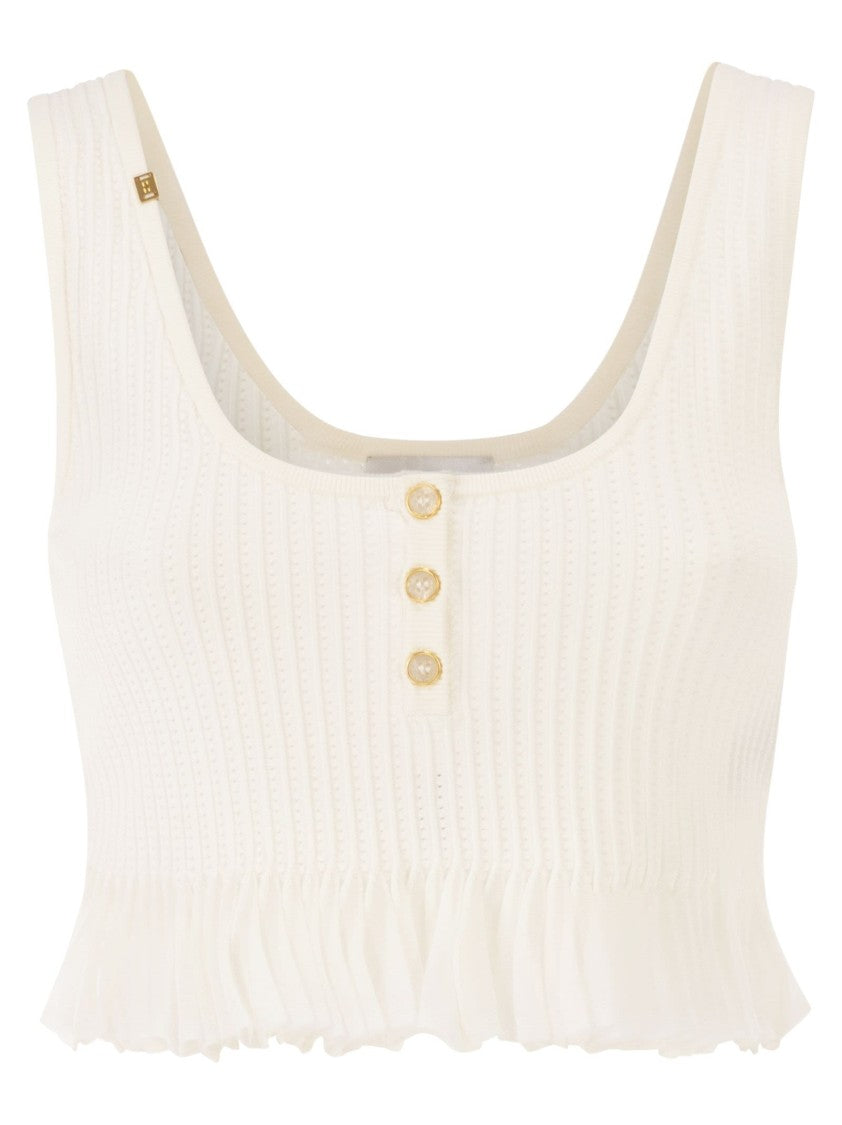 Elisabetta Franchi Openwork Knit Top