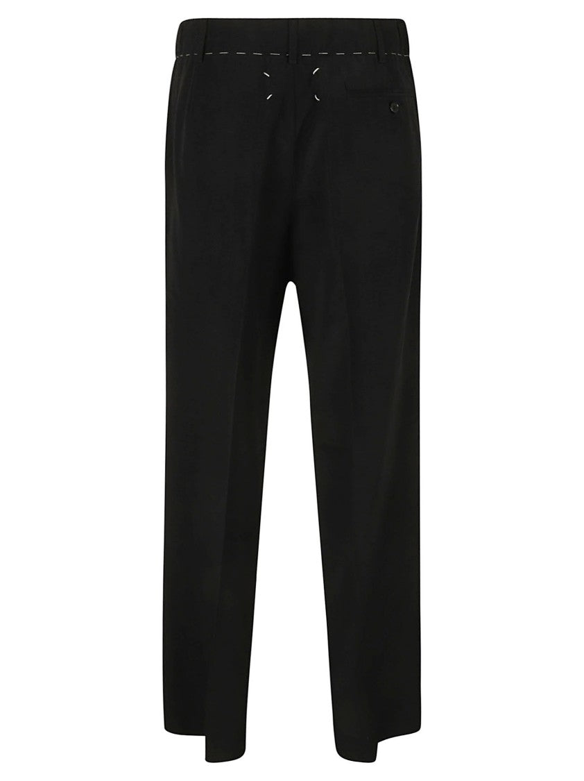 Maison Margiela Tailored Black Trousers With Subtle Sheen