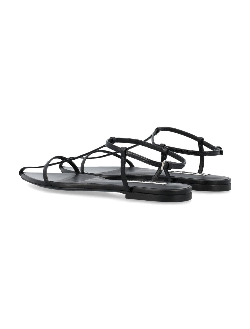 Jil Sander Black Minimalist Sandal With Delicate Straps