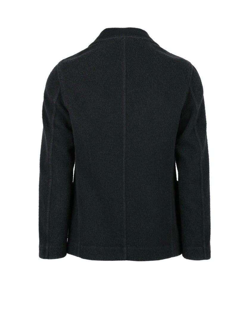 Circolo 1901 Rounded Design Black Blazer With Button Closure And Minimalistic Aesthetic
