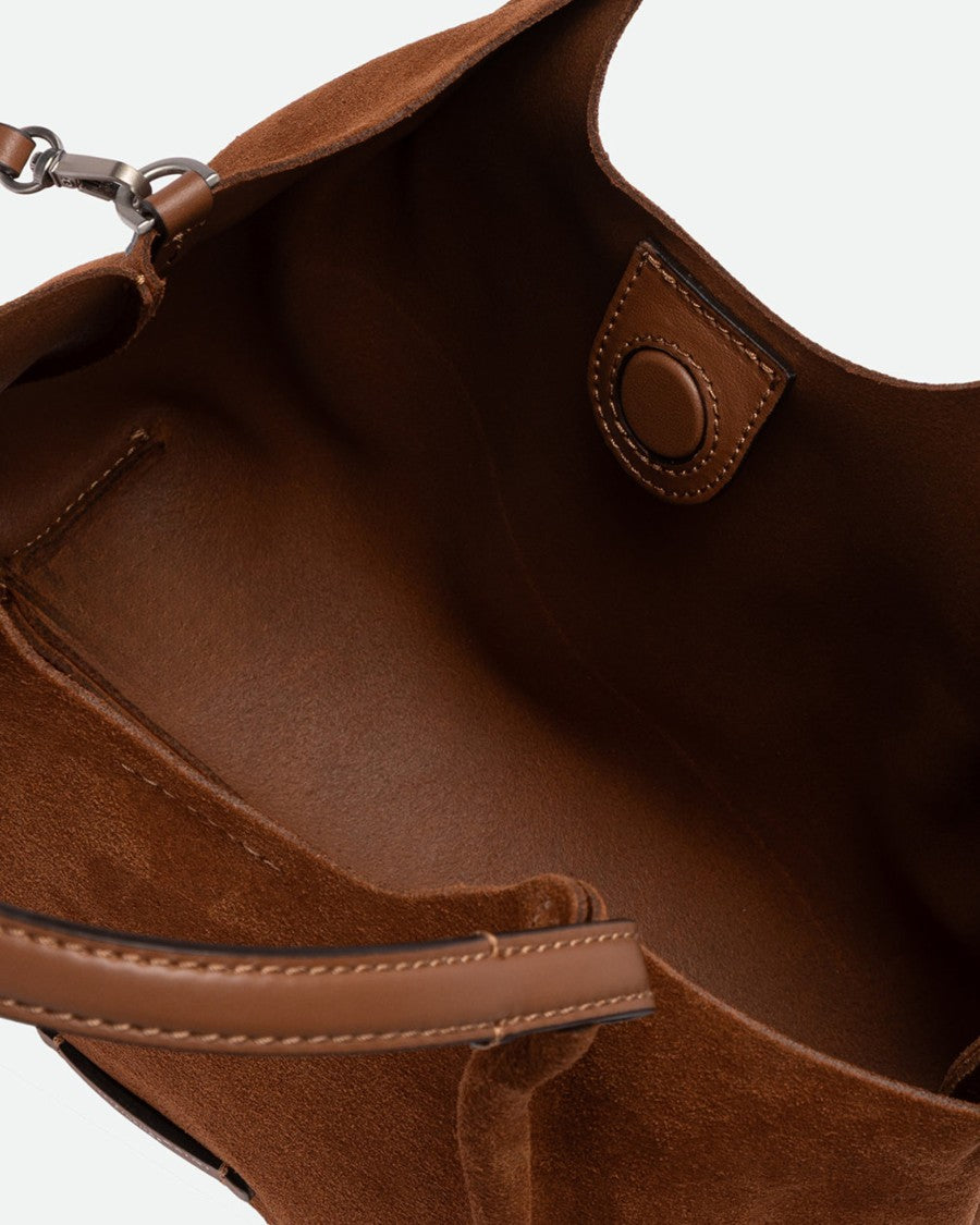 Gianni Chiarini Cognac Dua Suede Leather Tote Bag