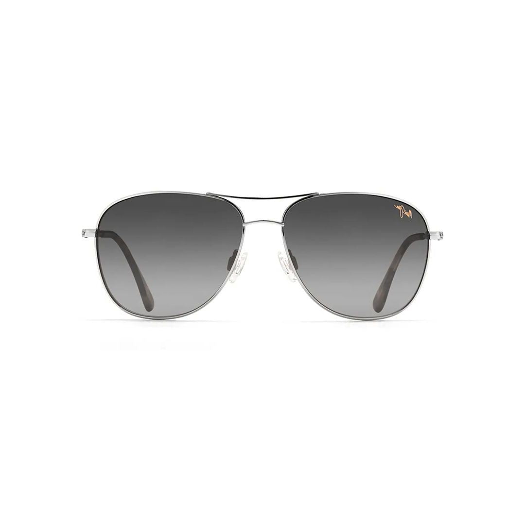 Maui Jim Cliff House Titanium Aviator Sunglasses With Gradient Grey Lenses