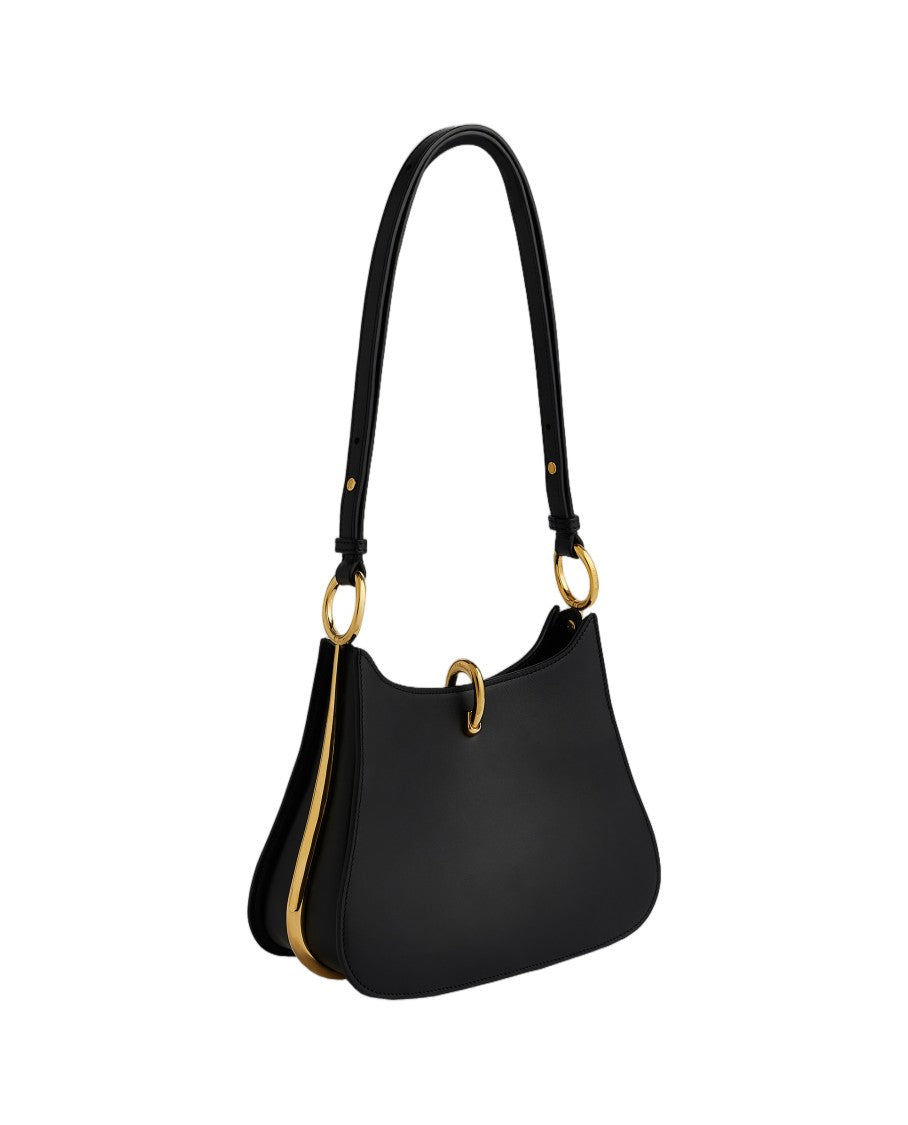 Rabanne Structured Leather Shoulder Bag With Gold Accents