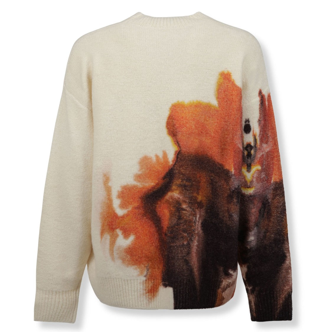 Y-3 Textured Knit Crew Neck Sweater With Ribbed Details