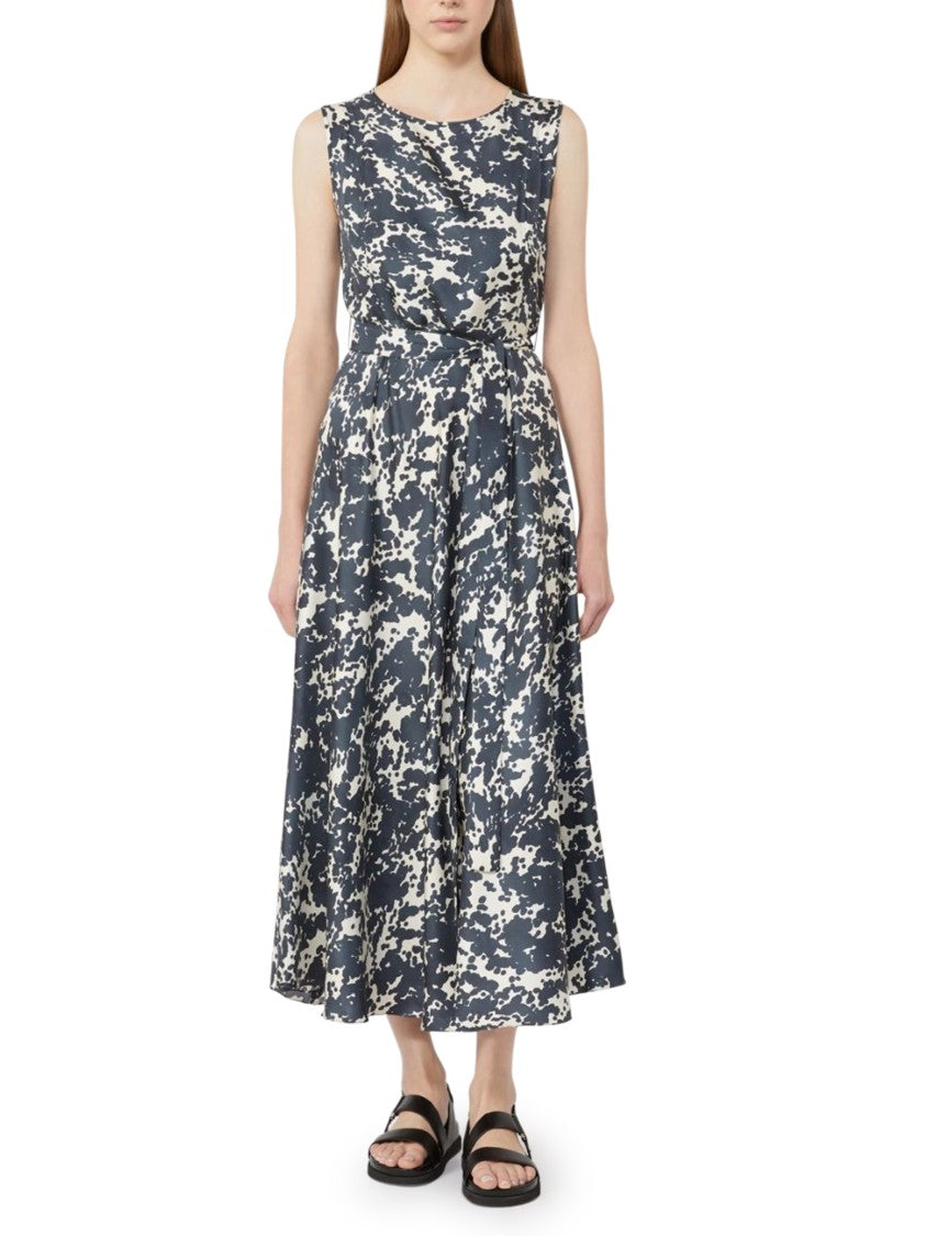 Max Mara Sleeveless Midi Dress With Abstract Pattern