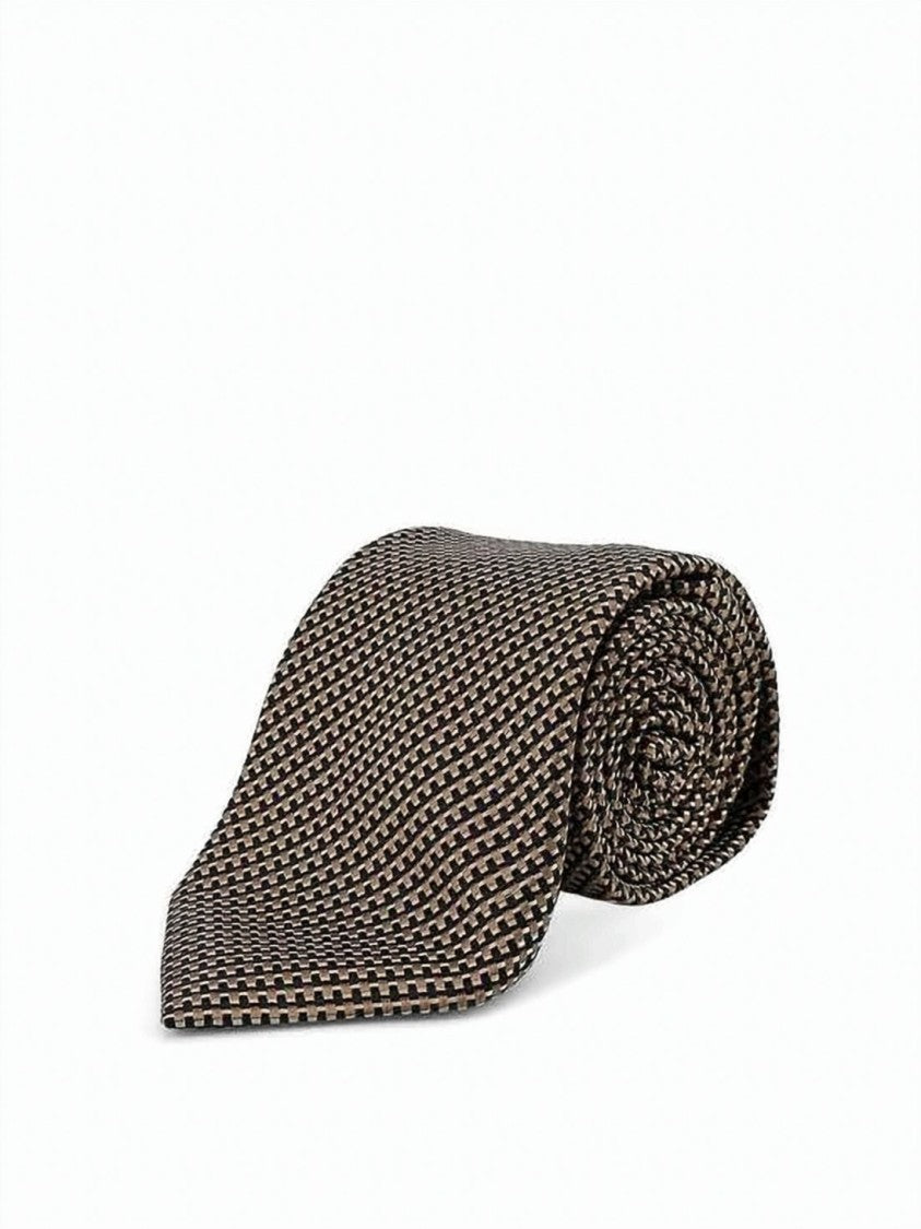 Tom Ford Textured Geometric Pattern Silk Tie