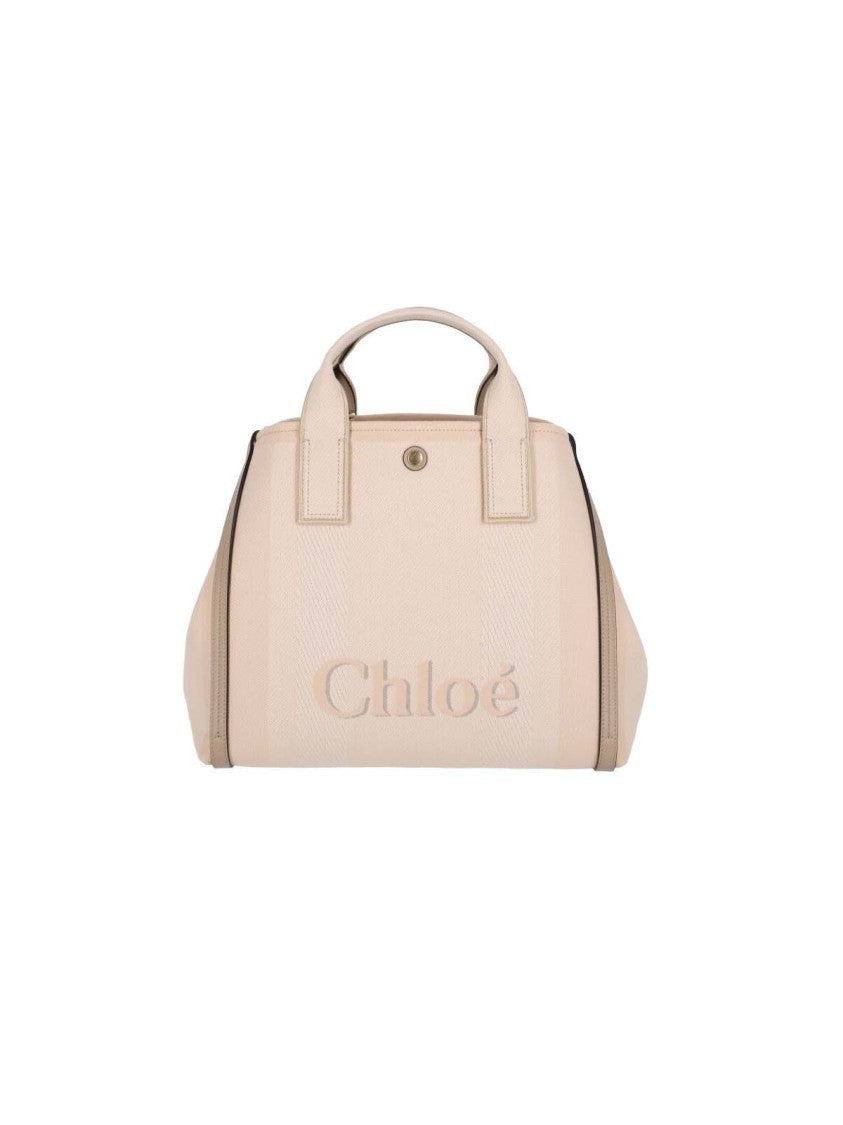 Chloé Structured Tote Bag With Rafia Effect