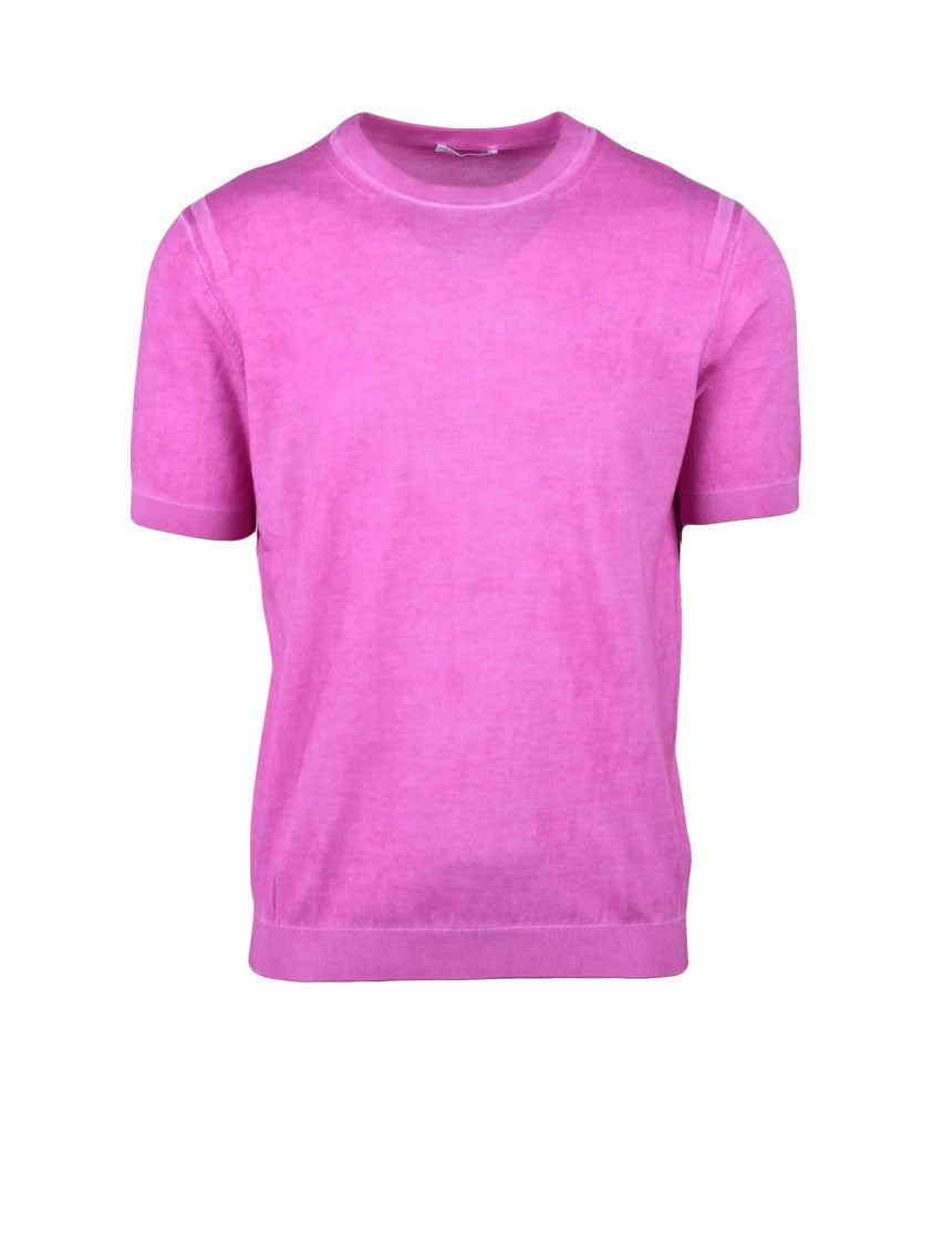 Manipur Fuchsia Short-Sleeve Cotton Sweater