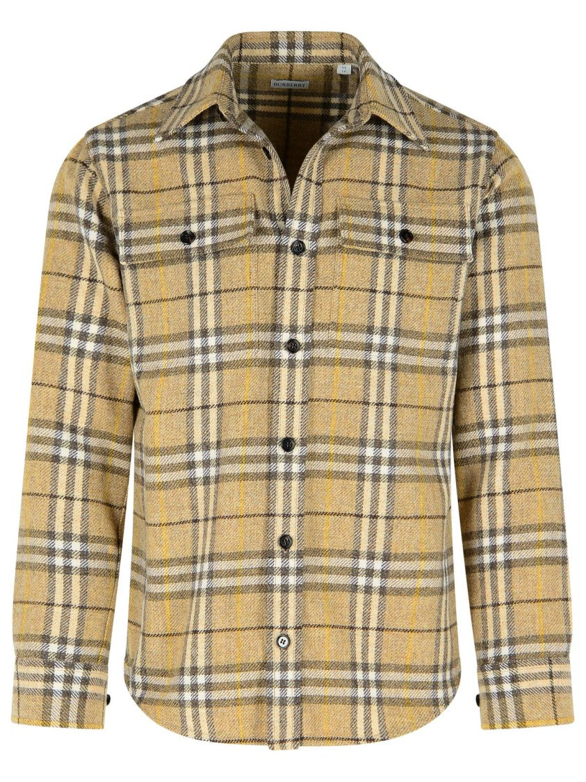 Burberry 'Check Vintage' Beige Wool Shirt