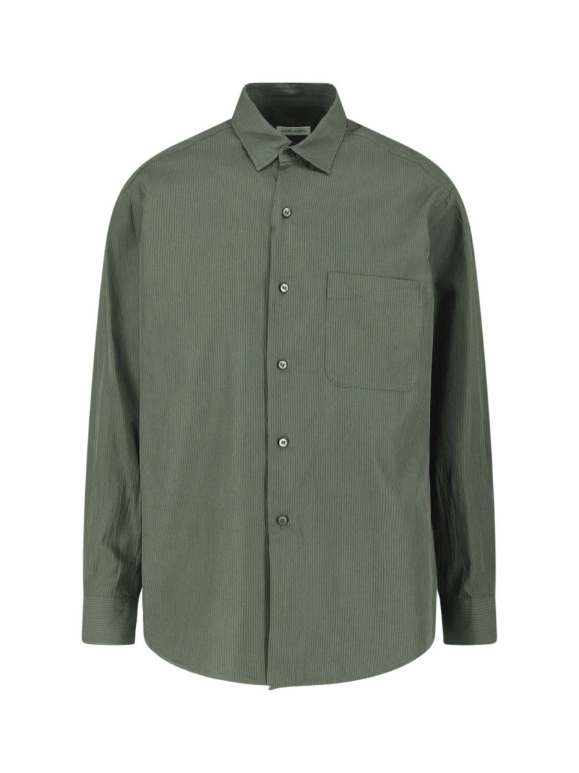 Kaptain Sunshine Subtle Striped Cotton-Silk Shirt