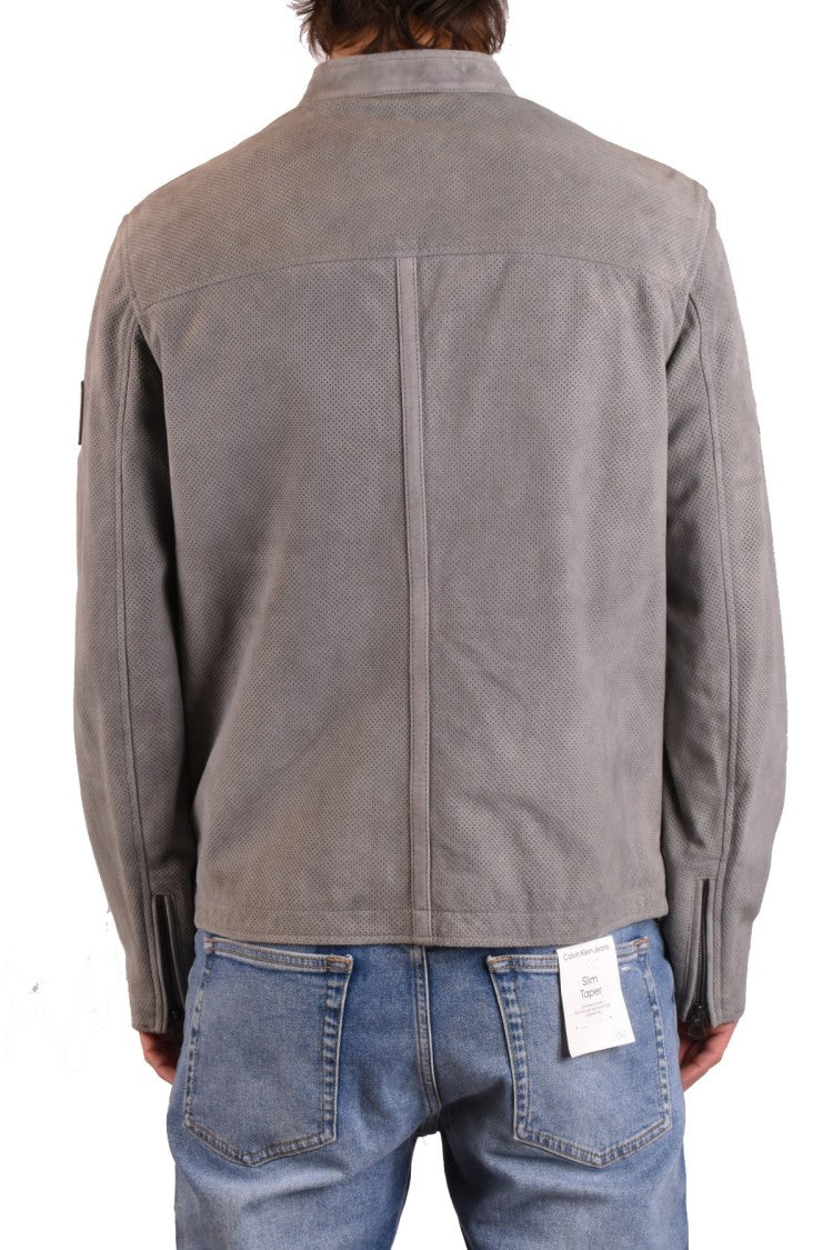 Belstaff Grey Technical Nylon Zip-Up Jacket