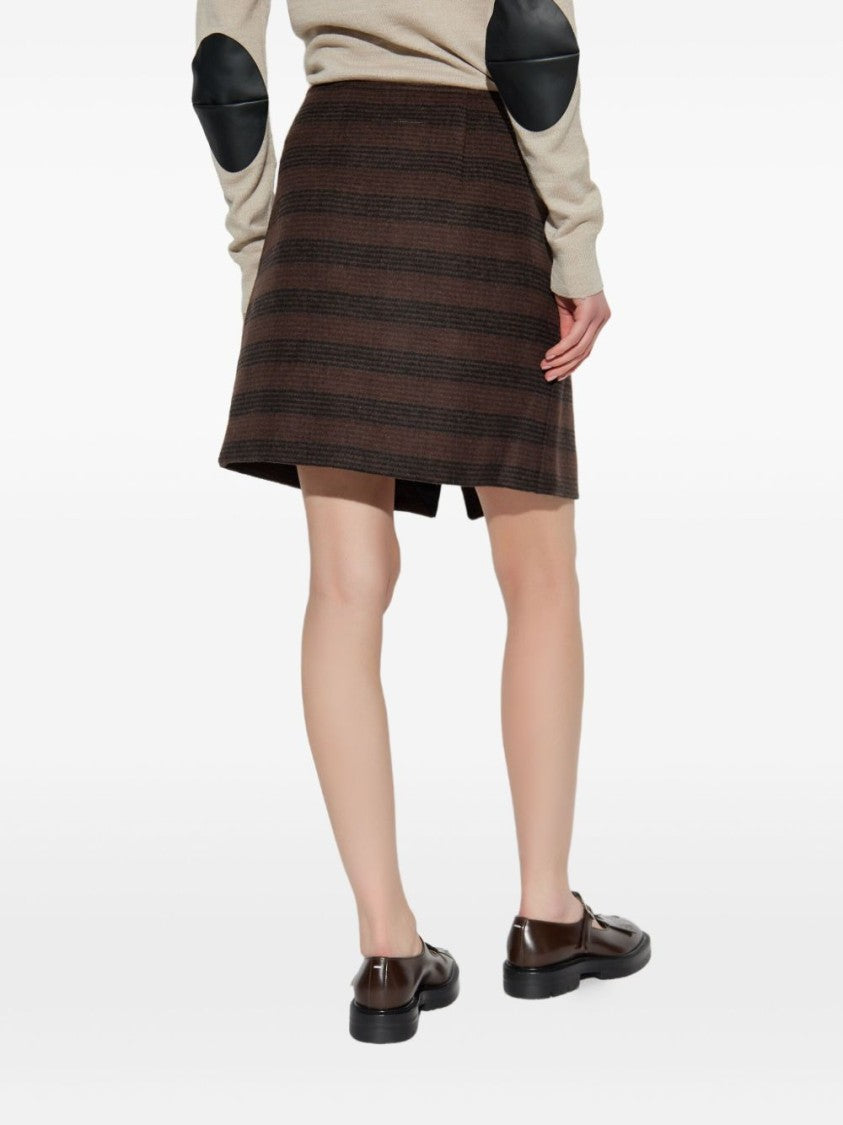 Mm6 By Maison Margiela Asymmetrical Mini Skirt With Bold Stripes