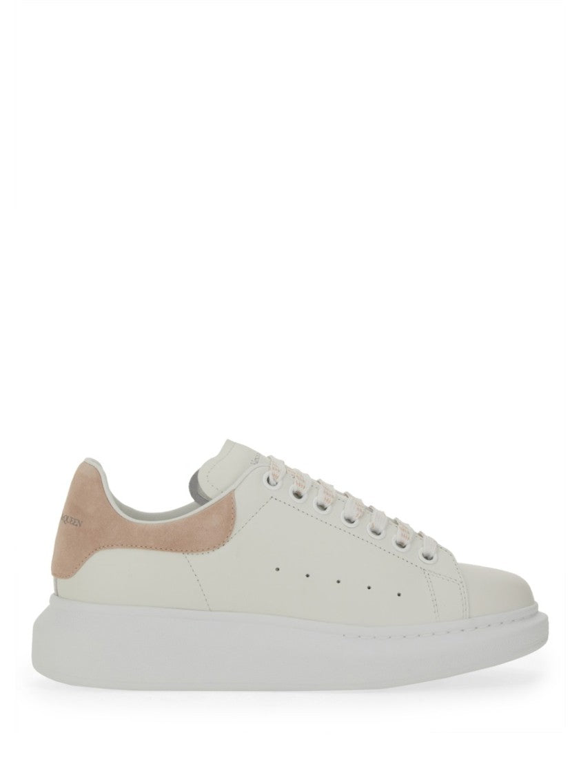 Alexander Mcqueen Oversized Calfskin Sneakers With Suede Heel Tab