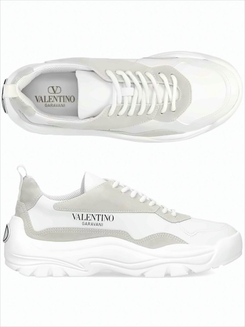 Valentino Garavani White Leather And Suede Sneakers