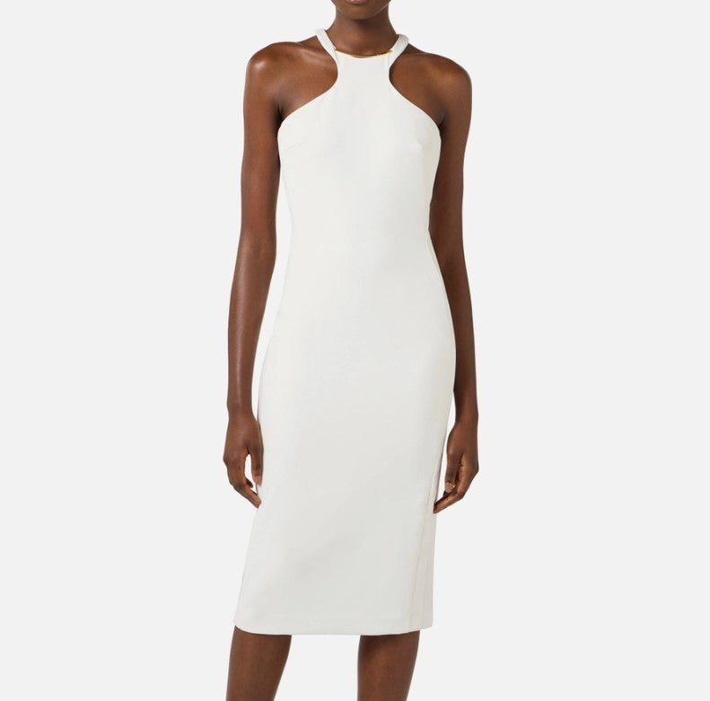 Elisabetta Franchi Sleeveless Metal Detail Midi Dress