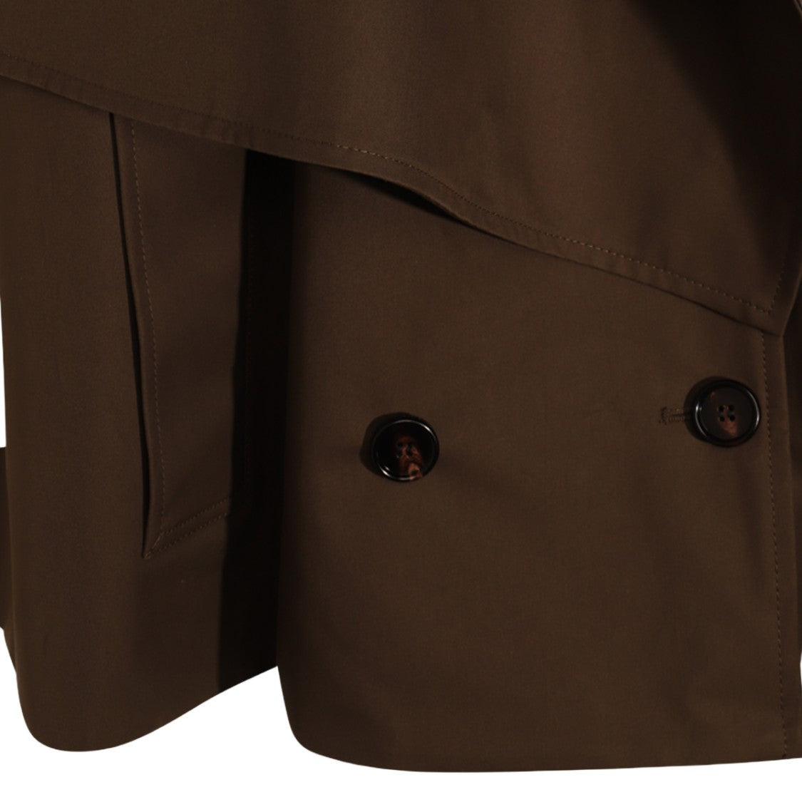 Burberry Cape-Inspired Brown Jacket With Double-Breasted Front