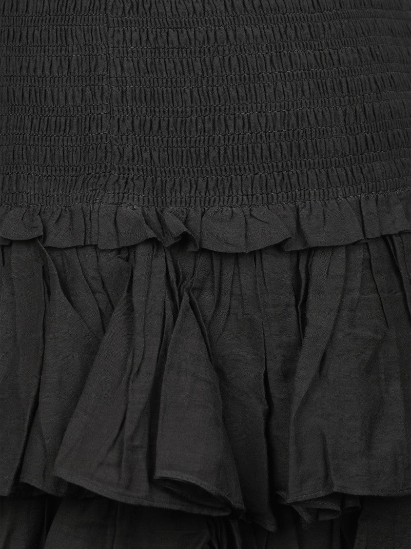 Isabel Marant Étoile Mini Skirt With Smocked Waistband And Ruffled Layers