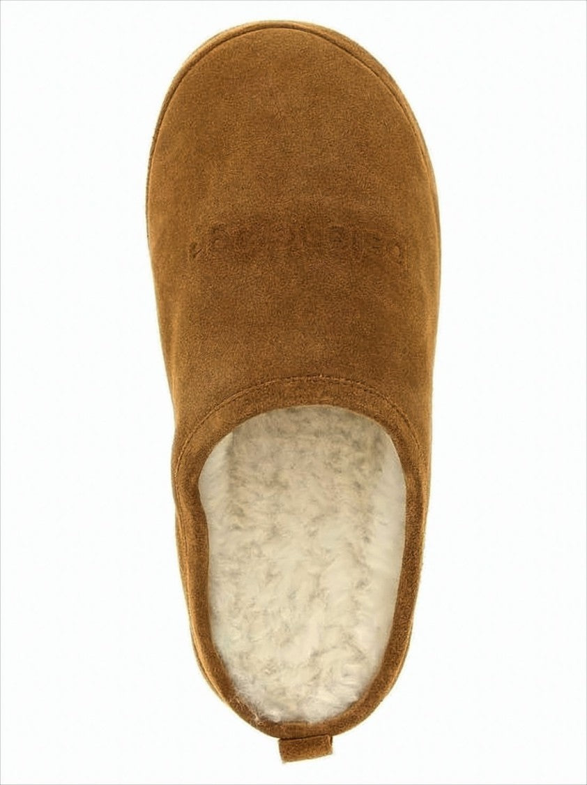 Balenciaga Suede Slip-On Mule Slipper With Plush Interior