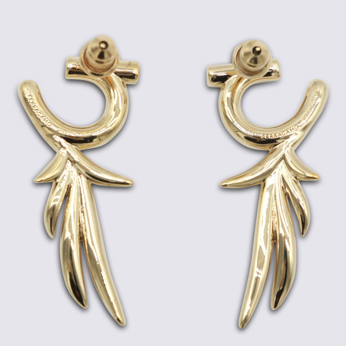 Ferragamo Polished Gold-Tone Circular Hoop Earrings