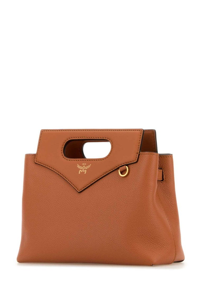 Mcm Caramel Leather Mini Soft Diamond Handbag