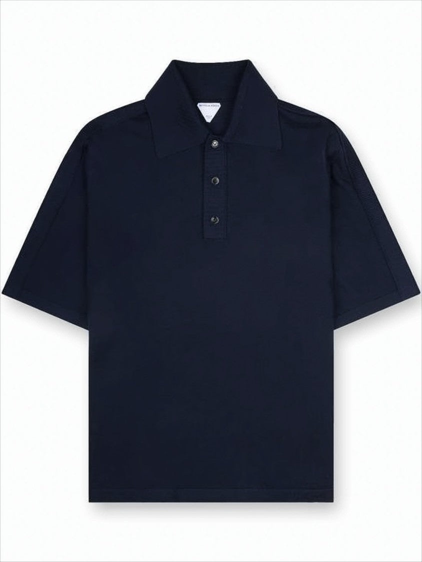 Bottega Veneta Blue Polo Shirt With Classic Collar