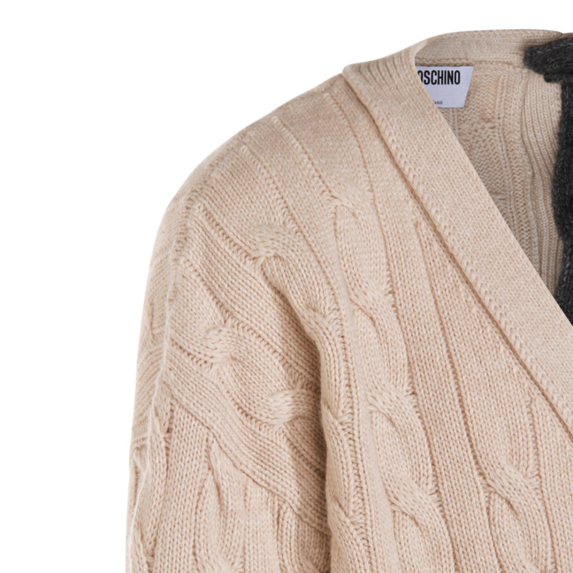 Moschino Two-Tone Wool Blend Cardigan