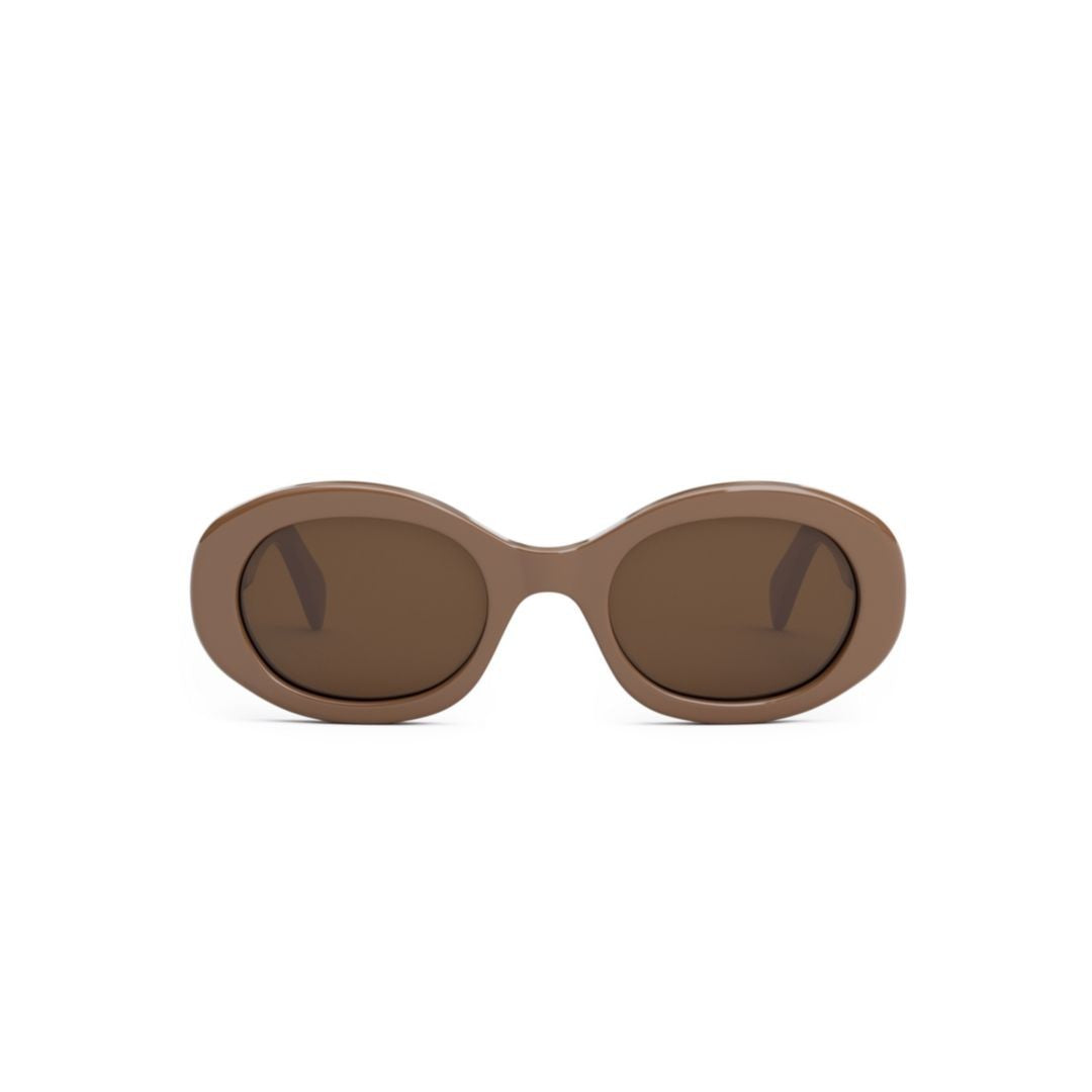 Celine Glossy Cl40194u Oval Acetate Sunglasses