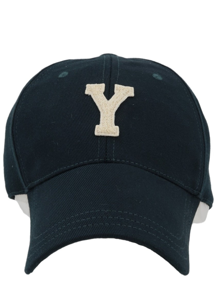 Saint Laurent Cotton Baseball Cap With Textured Letter 'Y' And Adjustable Strap