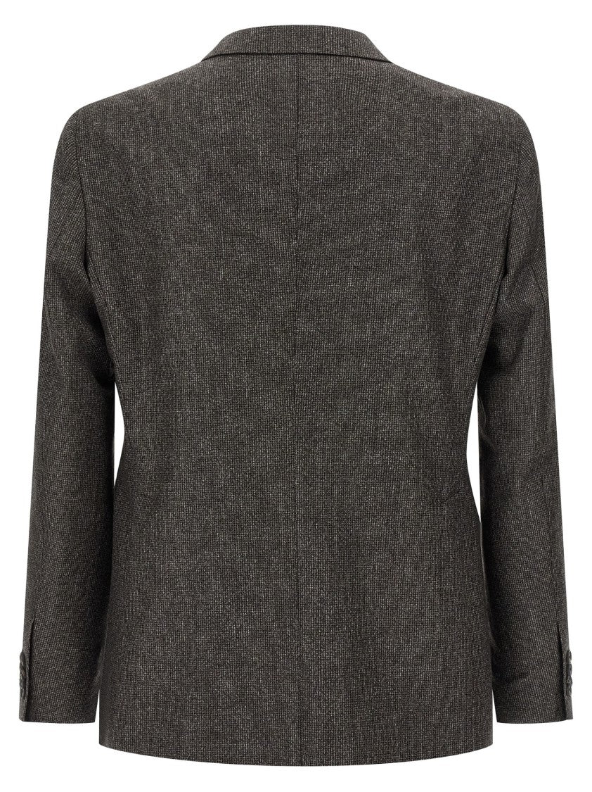 Tagliatore Micro Houndstooth Pattern Wool Suit With Blazer And Tailored Pants