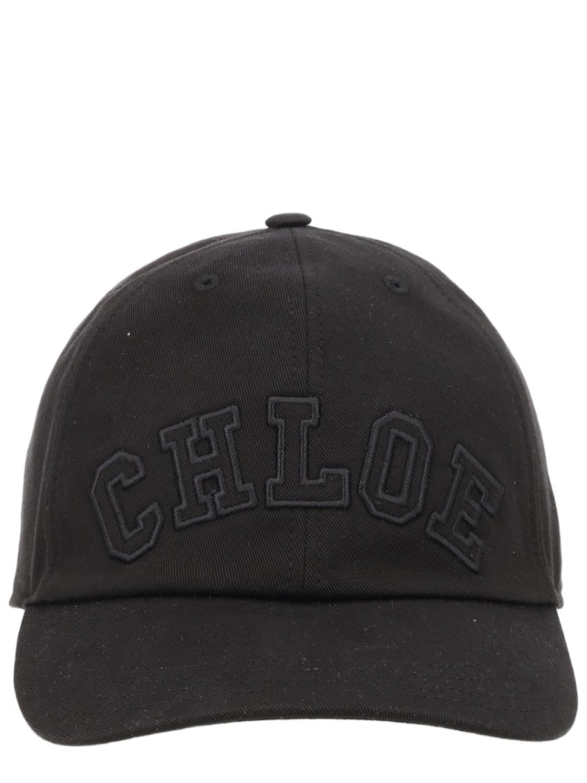 Chloé Raised Embroidery Adjustable Cotton Baseball Cap