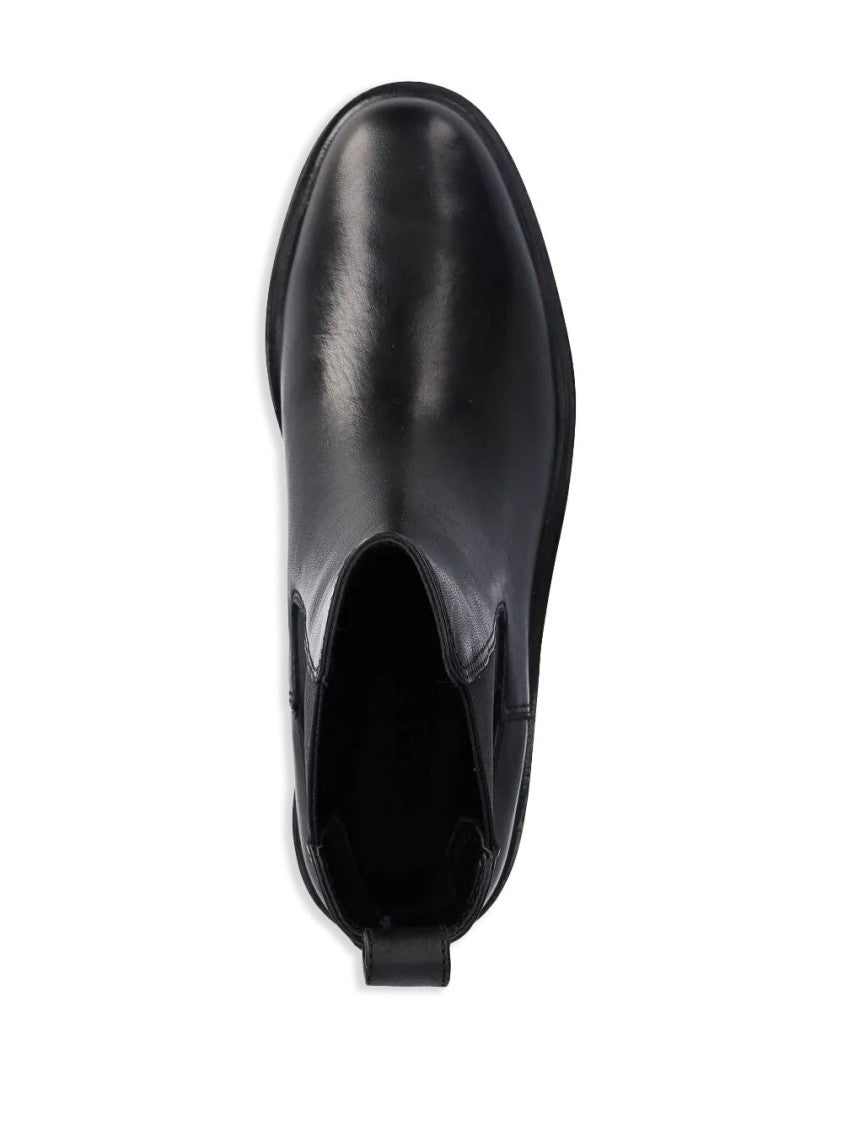 Lauren Ralph Lauren Black Adrianna Minimalist Leather Ankle Boots